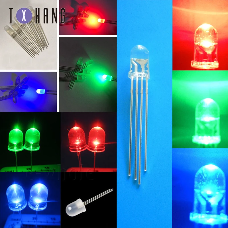 5 ~ 100 шт. мм 10 круглый 4 контактный RGB трехцветный общий анод/катод F5/F10