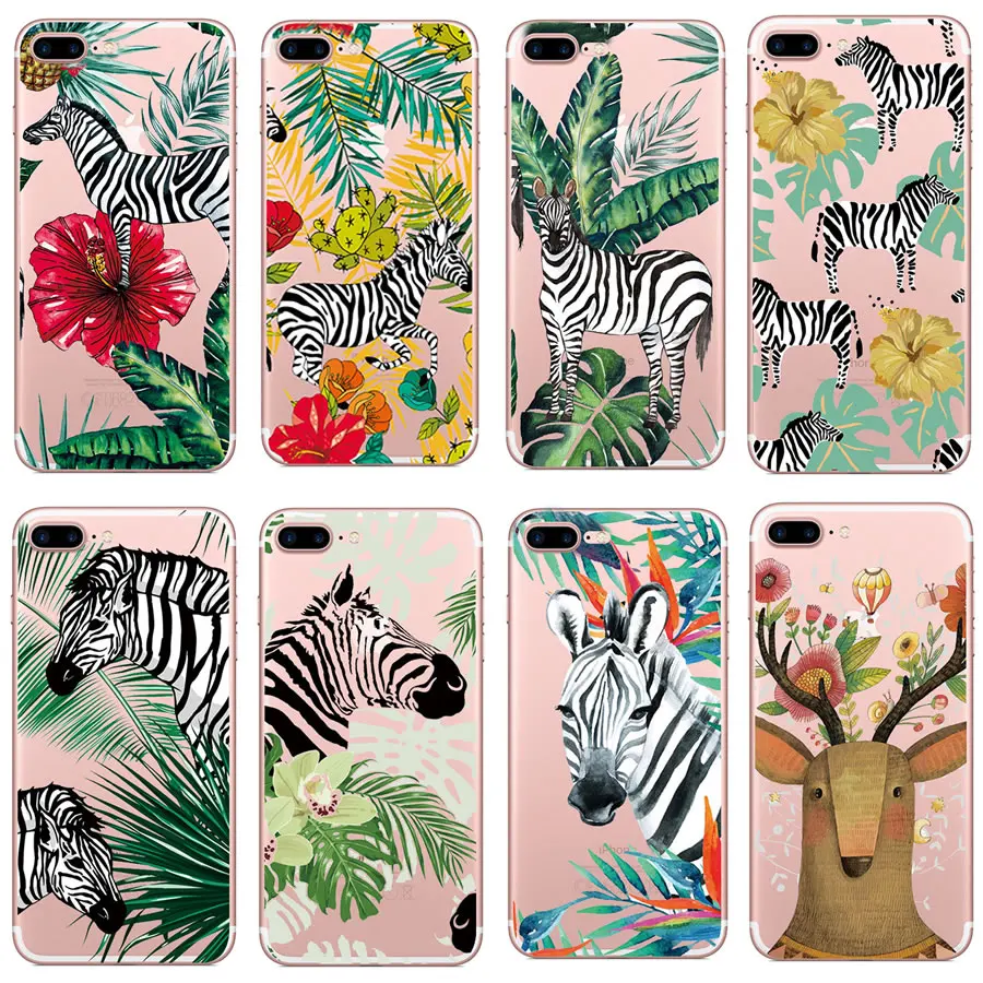 

Case For iphone 5s 5 s se Case Cover Zebra Silicone Soft Shell Cover For Apple iPhone 6s 6 s 7 8 plus x 10 Bags Funda