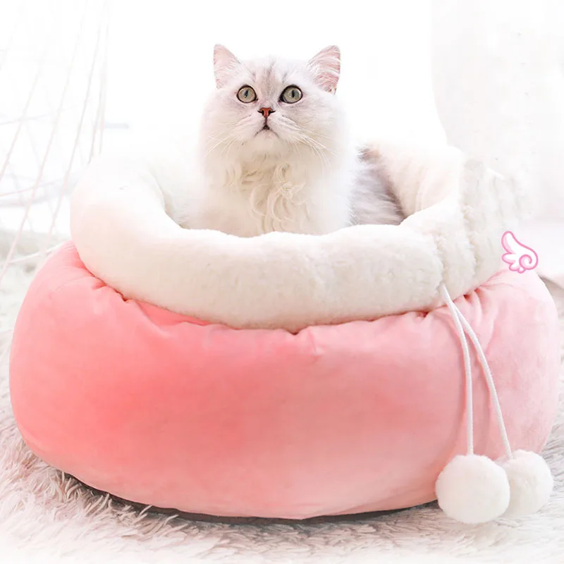 Merchant Recommendation Cute Cat Bed House Warm Cotton Soft Comfortable Pets Dog Cushion Sleeping Bag High Quality Pets Supplies