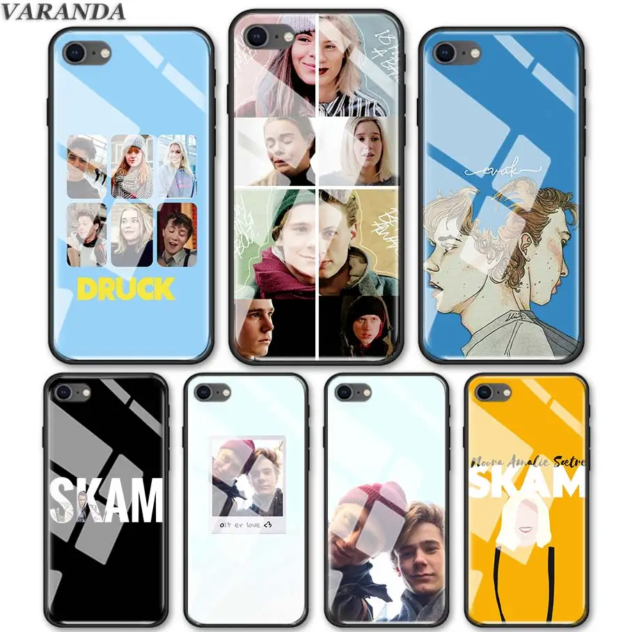 

Tempered Glass Case for iPhone 7 8 Plus 6 6s Plus XS MAX X XR skam Gay best friends Glass Phone Cover Coque