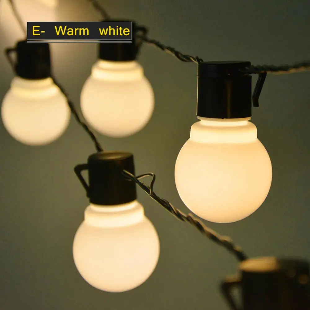 220 В, ЕС, 5 м, 6 м, 10 м, наружная лампа для газона, гирлянда, светильник, лампа, водонепроницаемая дорожка, праздничный садовый светильник, настенный светильник, Рождественские декоративные лампы - Испускаемый цвет: E-Warm white