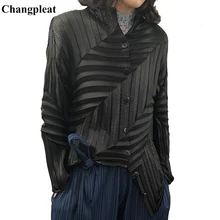 Changpleat весна дизайн женские куртки пальто Miyak Плиссированное одноцветное однобортное с длинным рукавом тонкое женское пальто