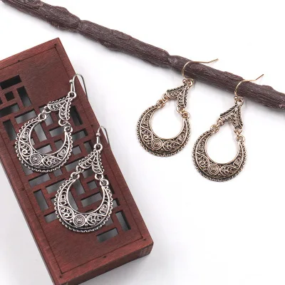 

Fashion earrings popular hot style deserve to act the role of the effect of the geometric metal sculpture oval new earrings