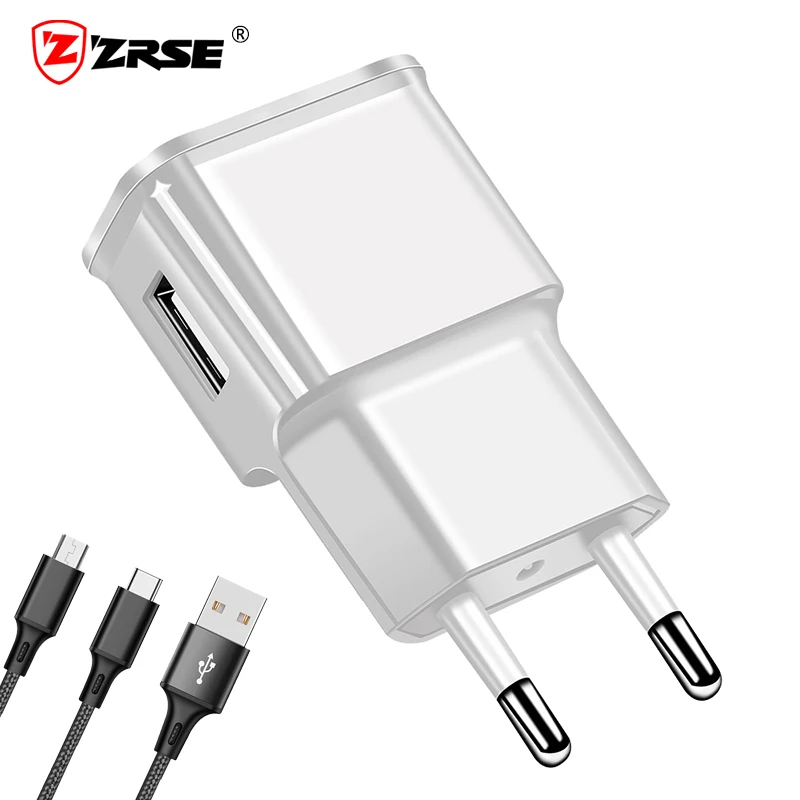 ZRSE USB Charger Universal Travel Wall Mobile Phone Power Charger Adapter for iPhone X 7 Samsung S9 Xiaomi Huawei P20 EU Plug