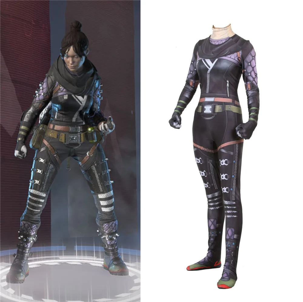 

New Women Game Apex Legends Wraith Cosplay Costume Zentai Bodysuit Suit Jumpsuits Halloween costume