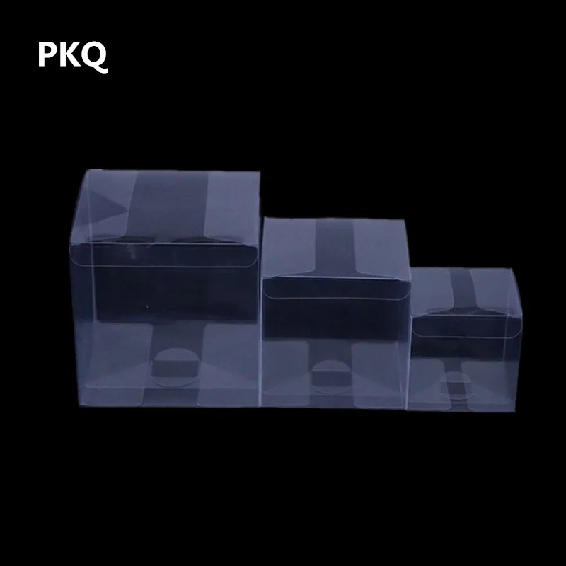 

10pcs Small square plastic gift box Wedding party Transparent Candy Box caja de dulces Clear PVC packaging box for toys display