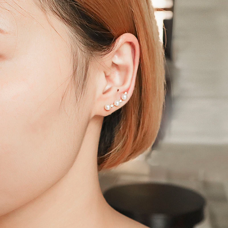 

HHot sales Fashion Natural pearl earring 925 silver freshwater pearl jewelry romantic gift for women gift