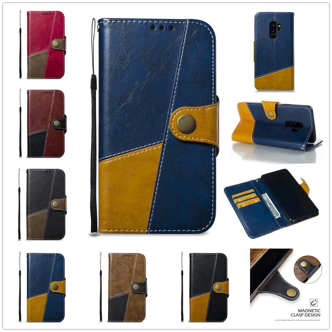 

Cover for Samsung Note 9 8 S9 Plus Case Artificial Leather Fundas S10e S10 E Galaxy A6 A8 S8 Plus 2018 S7 Edge Top Quality Coque