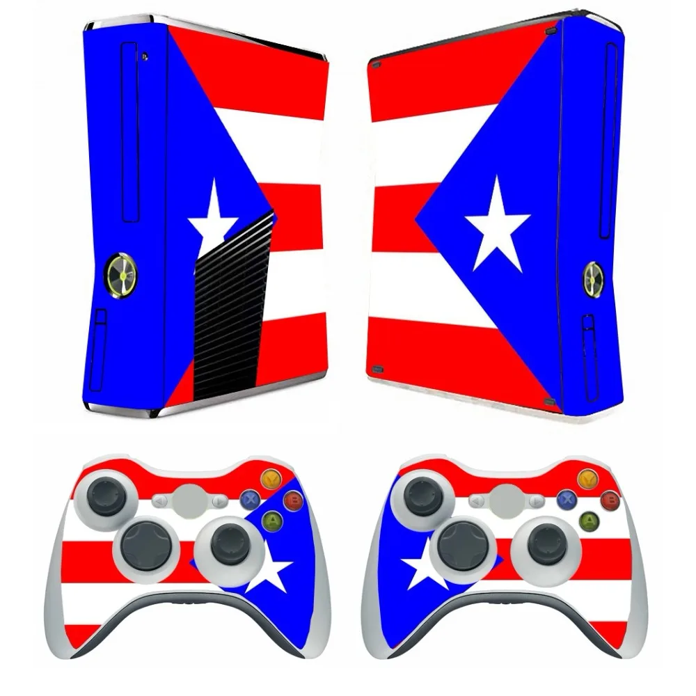 266 Flag Vinyl Skin Sticker Protector for Microsoft Xbox 360 Slim and 2