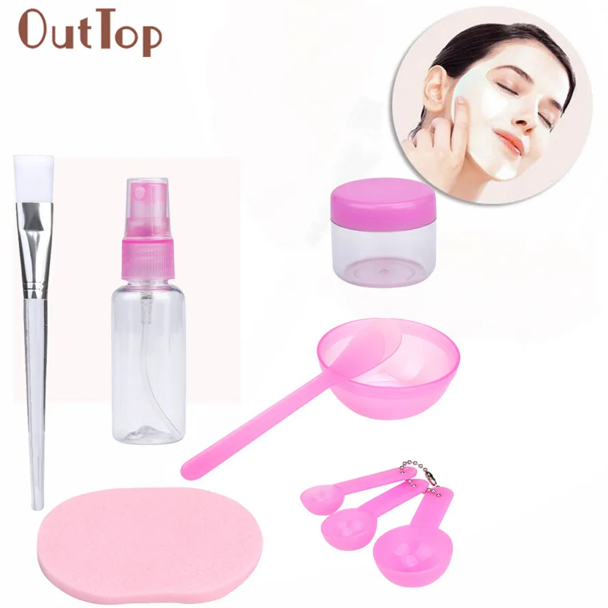 

9pcs\Set OutTop Pretty Makeup Beauty DIY Facial Face Mask Bowl Brush Spoon Stick Tool High Quality cosmetics Toiletry Kits