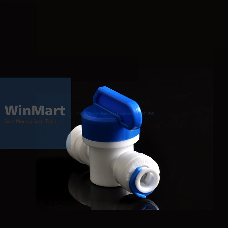 

1pc NEW 1/4" Tube tap shut off Ball Valve Quick Fitting Connection Aquarium RO Water Filter Reverse Osmosis System