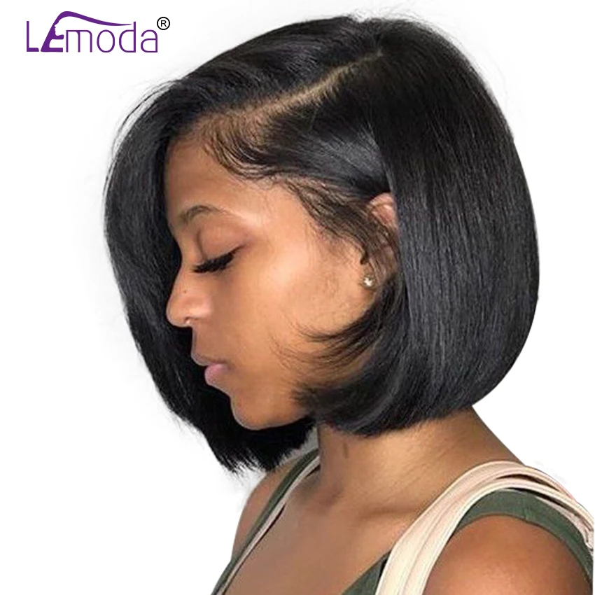 

13X6 Lace Front Human Hair Wigs For Black Women BoB Wig Brazilian Straight Hair Wigs Pre Plucked Remy Hair Wig