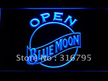 

052 Blue Moon Beer OPEN Bar LED Neon Light Signs with On/Off Switch 20+ Colors 5 Sizes to choose