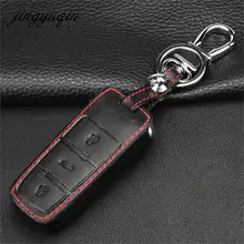 Jingyuqin 3 ボタンリモコンキーフォブ革カバーケースvwパサートcc magotanキーホルダーキーリングプロテクターホルダー車スタイリング