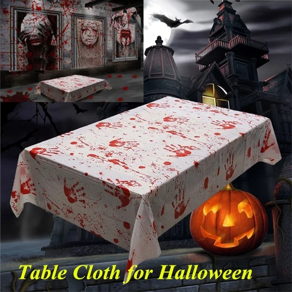 

Tablecloths for Halloween Handprint Tablecloths Table Cover 130x260cm Bloody Table Decoration Halloween Party Decorations