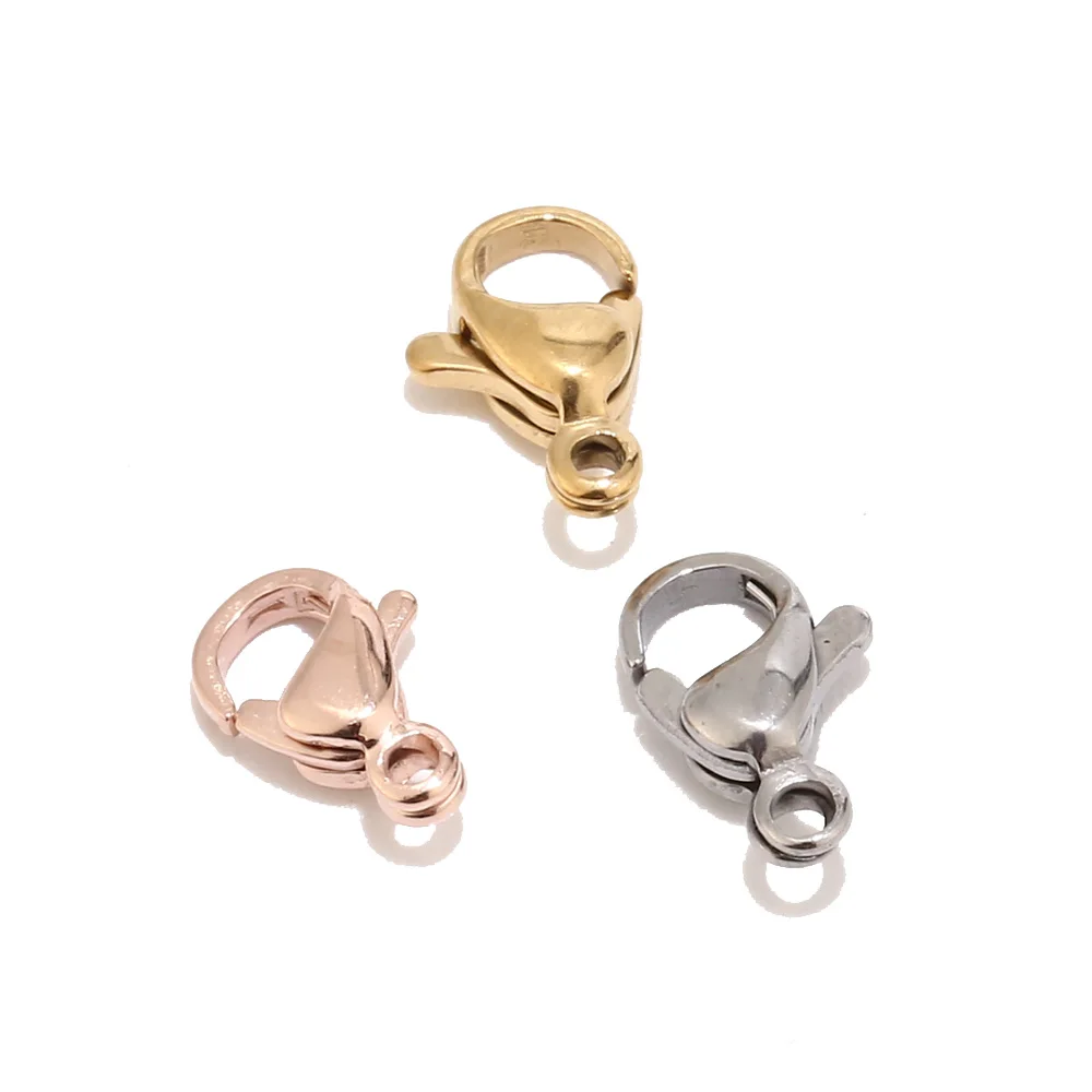 60 шт розовое золото из нержавеющей стали застежка-краб для ювелирных изделий ожерелья поделки, рукоделие