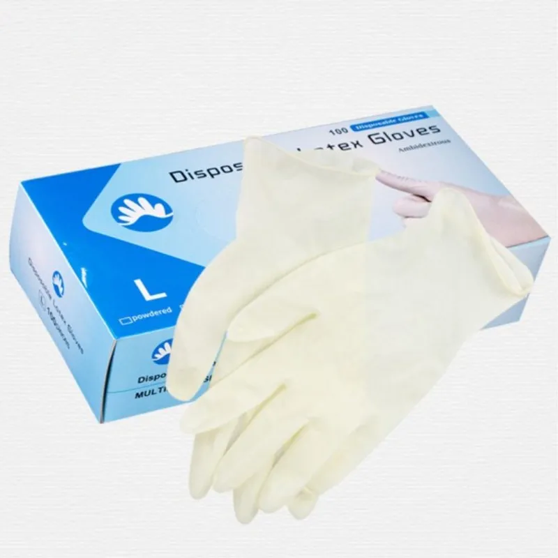 Disposable Latex Gloves Anti-skid Acid-base Laboratory Rubber Gloves Powdered Easy Slip On/Off Household Cleaning Supplies 10Pcs disposable gloves,cleaning gloves