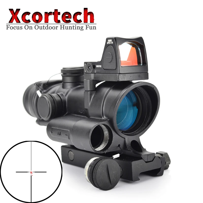 Тактический Оптический Прицел ACOG 4x32 с красной подсветкой прицел сеткой