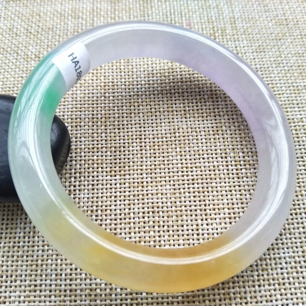 57-60 мм сертифицированных натуральный зеленый жадеит нефритовый браслет