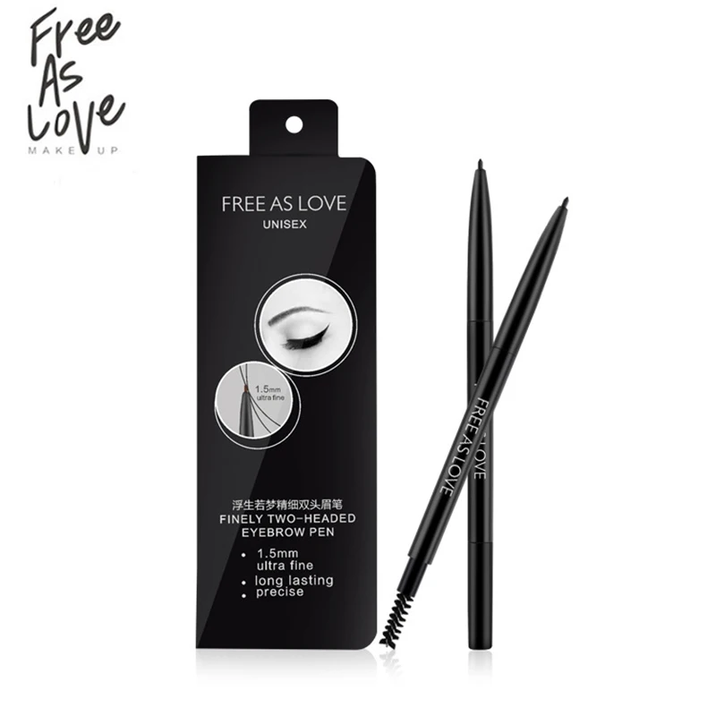 

FREE AS LOVE Brand Makeup Eyebrow Pencil Waterproof Finely Two-head Eyebrow Pen Automatic Eye Brow Pencil Brush Beauty Cosmetics