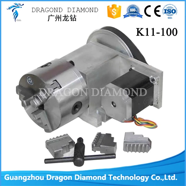 

High quality CNC Dividing Head, Rotary K11-100 Three Claw Chuck (4axis Rotary Axis for the cnc router cnc engraving machine)