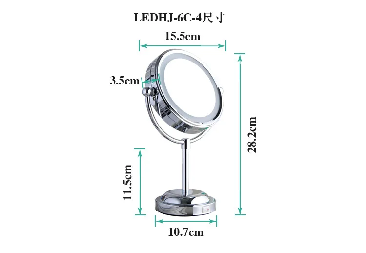6 ''ванная комната светодиодный зеркало стол косметическое средство с эффектом сияния для косметических и бритья увеличительное функция аксессуары для ванной комнаты