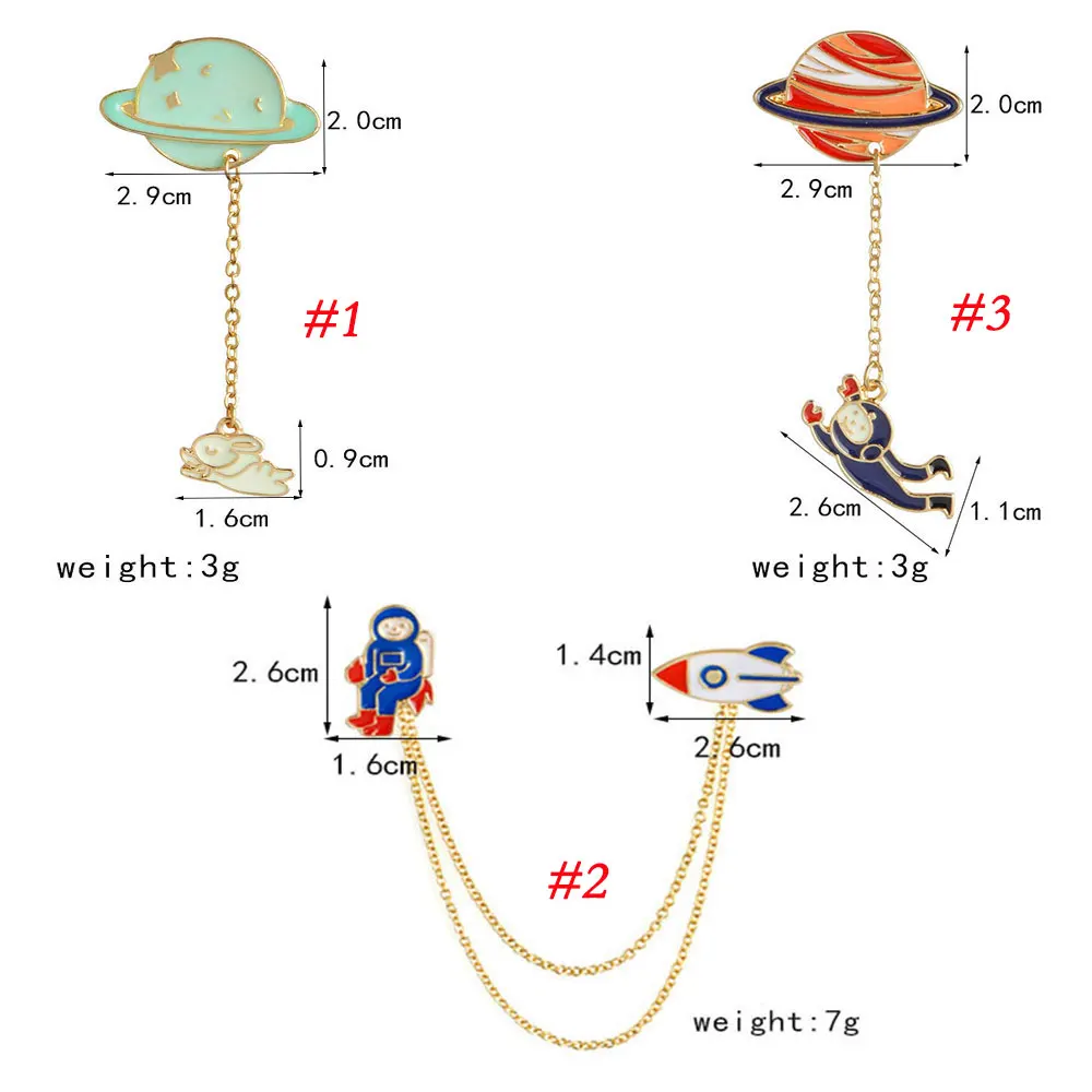 Новая мода астронавты земля кролик девушка эмаль животное брошь с дизайном «Планета» значки значок