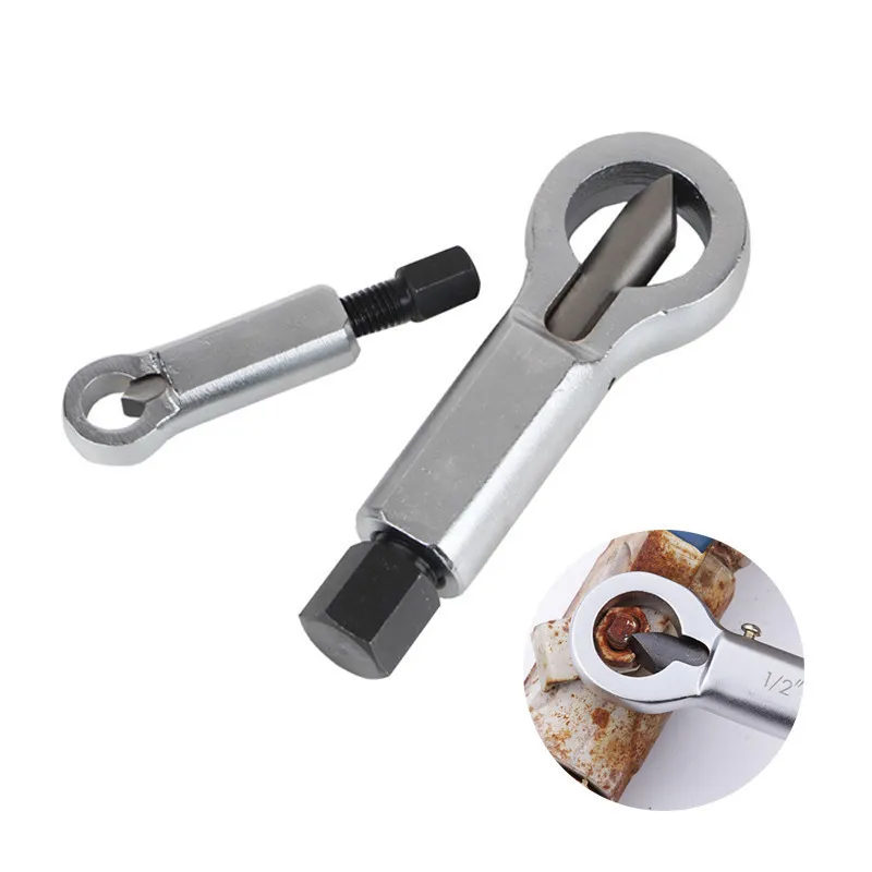 

1/2''-5/8'' & 5/8"-7/8" Adjustable Damaged Nut Splitter Cracker Rusty Nut Remover Manual Extractor Tool Remove Cutter Wrench B4