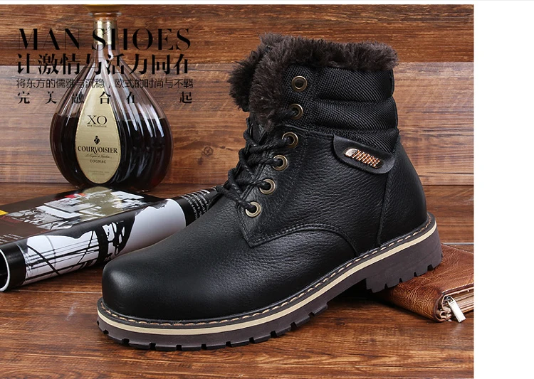 Мужская походная обувь; зимние охотничьи ботинки «doc martins»; мужские зимние ботинки из плюша; высококачественные кожаные повседневные ботинки для альпинизма на меху; большие размеры