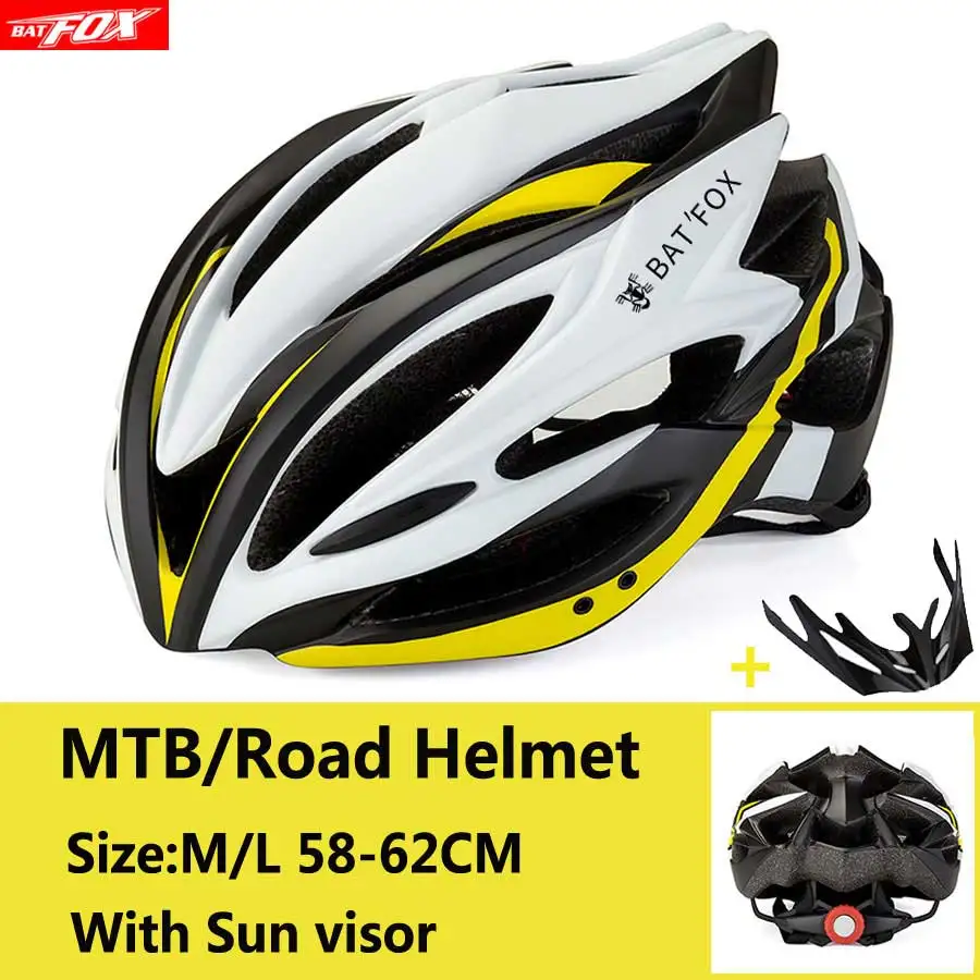 KINGBIKE велосипедный шлем со съемным козырьком Casco Ciclismo матовый черный велосипедный дорожный горный MTB шлем Мужской Женский шлем - Цвет: J-691-Yellow