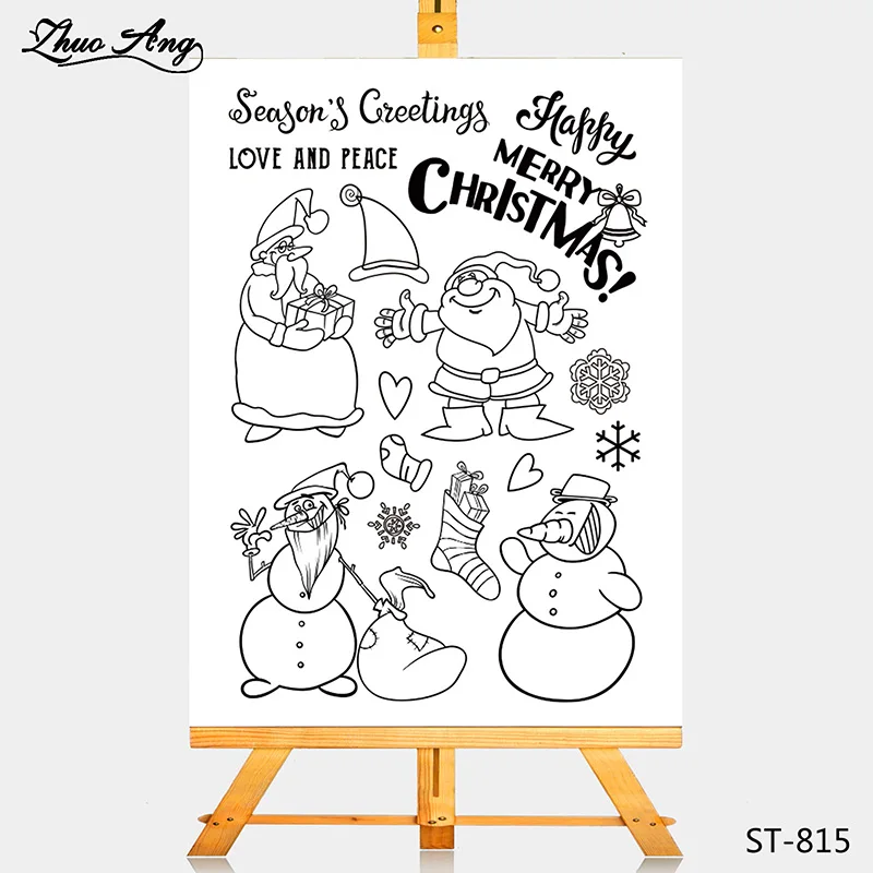 

Happy Christmas joy Transparent Clear Silicone Stamp/Seal for DIY Scrapbooking/Photo Album Decorative Card Making Clear Stamps