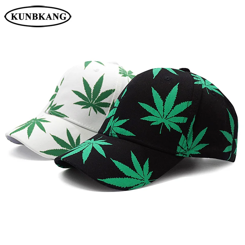 

2018 New Fashion Maple Leaf Baseball Cap Men Women Cotton Printed Weed Hip Hop Cap Summer Casual Sun Snapback Hat Bone Casquette