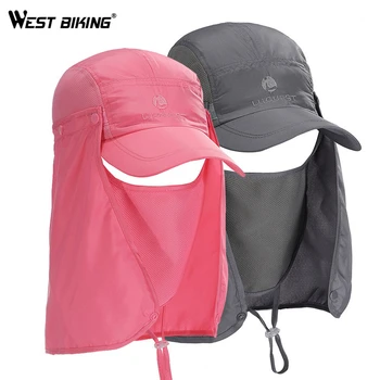 

WEST BIKING Sun Runner Cap UV Protection Visor BMX Outdoor Polyester Fishing Cap Neck Face Flap Hat Quick-Drying Cycling Caps
