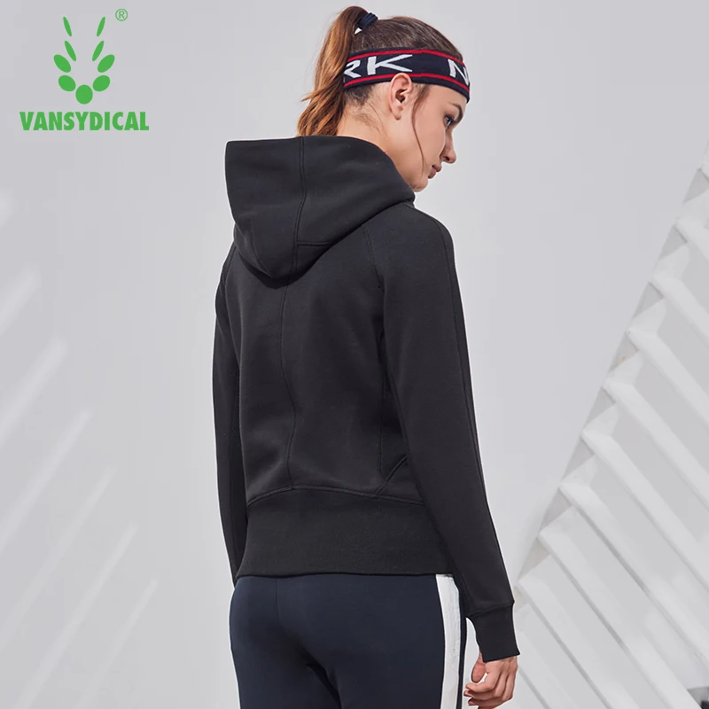 Vansydical спортивные толстовки осень зима Женская Спортивная одежда для йоги пуловер Топы с длинным рукавом Верхняя одежда для фитнеса и тренировок