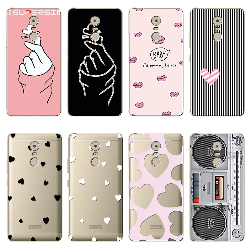 

Fundas Love Case For Lenovo Vibe K6 Note Case Silicone accessories Ultra Thin Soft TPU Transparent Back Bags Print Cover Coque