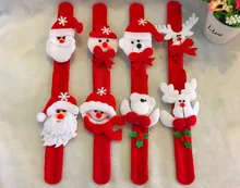 3pc/lot Christmas Patting Circle Bracelet Watch Children Gift Santa Claus Snowman Deer Party Toy Wrist Decoration Random Ship