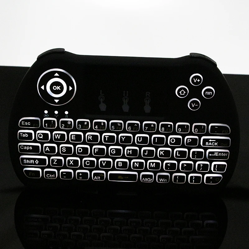 H9 клавиатура с подсветкой 2 4 ГГц Беспроводная тачпадом Qwerty английский Verson для