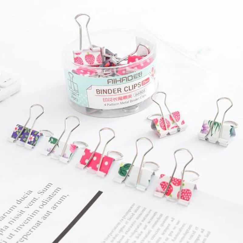 10pcs/box 19mm 35mm Mini Cute Kawaii Metal Holder Paper Clips Office