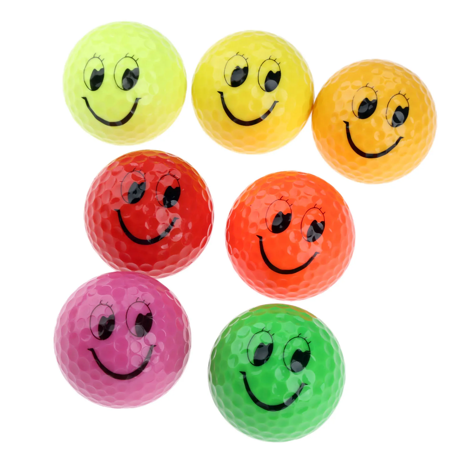 

1 Pc Bright Color Smile Face Pattern Golf Practice Balls Soft Synthetic Rubber Putt Training Golf Balls Outdoor Gift Golf Ball