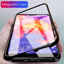 На Алиэкспресс купить стекло для смартфона magnetic adsorption metal case for huawei p20 p20 pro luxury tempered glass cover for oppo r15/huawei mate10 10pro samsung note9