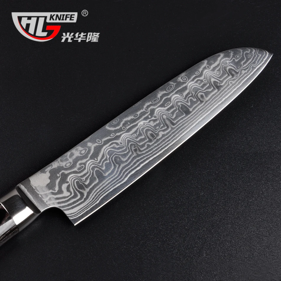 5 Дюймовый Нож Дамаск santoku японский VG10 Дамасская сталь кухонный нож для овощей