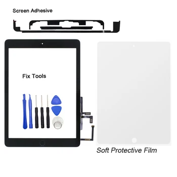 

1PCS Tested For Apple iPad Air (2013 Version) A1474 A1475 A1476 Digitizer Touch Screen Front Lens+Adhesive+Button+Protect+Tools