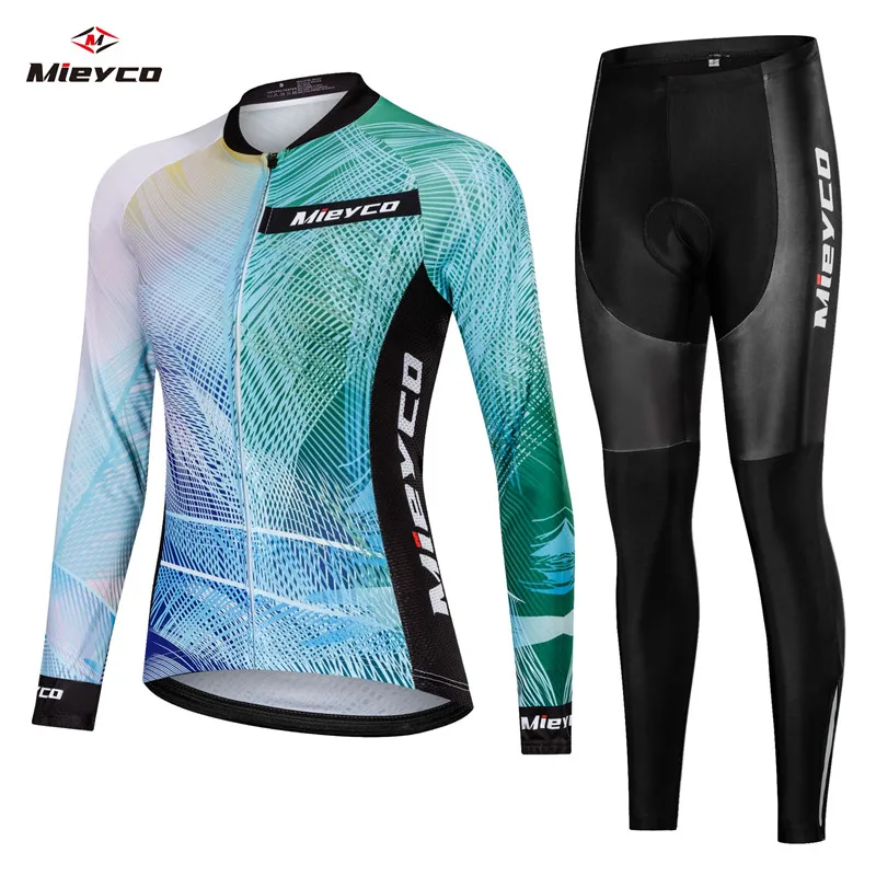 Maillot de Ciclismo para mujer, Ropa de manga larga transpirable, Ropa deportiva para bicicleta de secado rápido, almohadilla corta con pechera|Conjuntos ciclismo| AliExpress