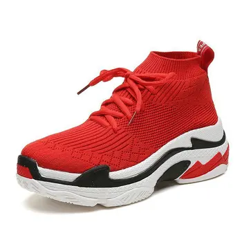 

Skyaxmoto New Shark Sneakers Women Men Knit Upper Breathable Sport Shoes Chunky Shoes High Top Shoes For Men Women Shoe