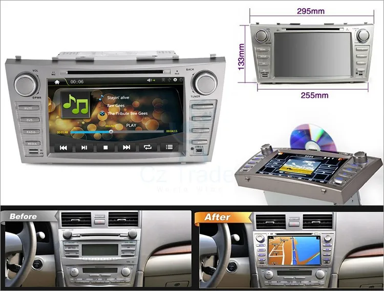 Cheap 8" Car DVD player with GPS(optional),BT/TV,audio Radio stereo,car multimedia headunit for TOYOTA CAMRY 2007 2008 2009 2010 2011 28