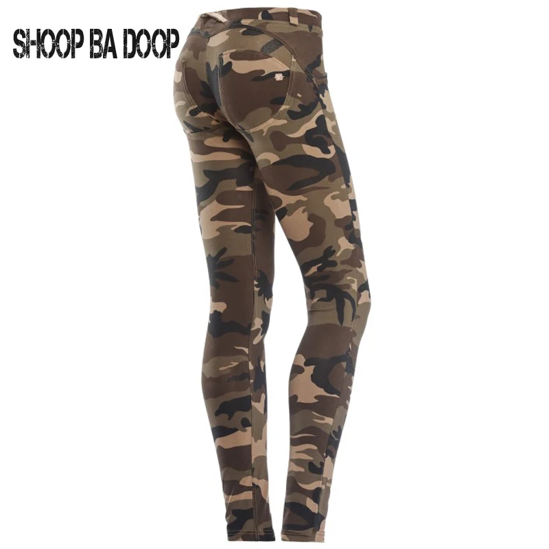 

SHOOPBADOOP Camo Low Waist Yoga Pants Fitness Clothing For Running Gym Sports Tights Women Elastic Leggings Compression Pants