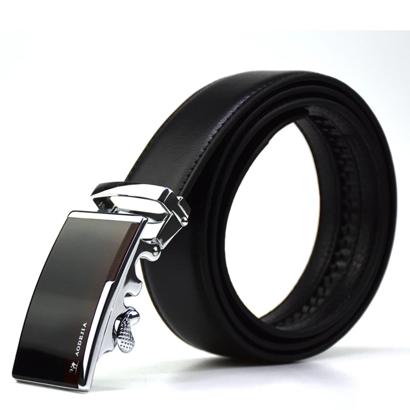 

men's belts automatic buckle belt for man simple designer leather jean strap black color 130 length business style free shipping