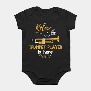 

Baby Onesie Baby Bodysuits kid t shirt Custom Relax The Trumpet Player Is Here Musician Music Lover Compression