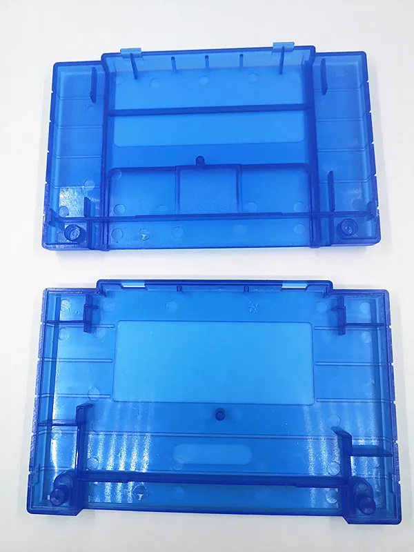 5PCS Replacement Game Cartridge For SNES 16bit game card Shell For USA Version Transparent blue Game Player