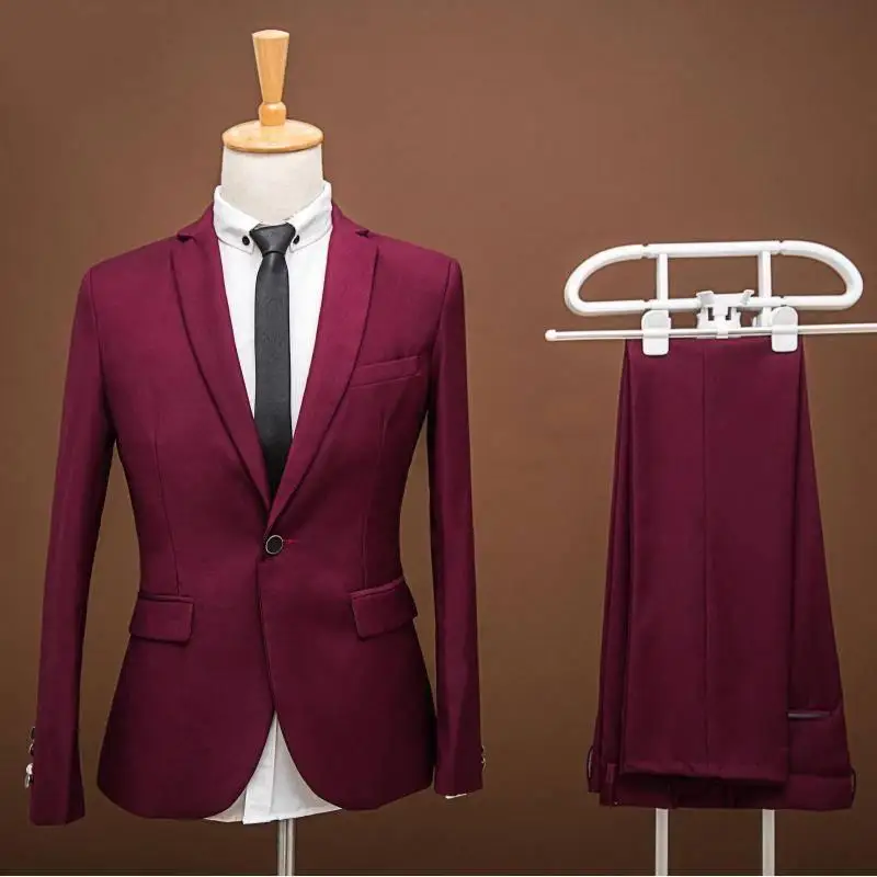 

2017Custom made red Suit Men Best Selling Groomsman Wedding Suits Groom Tuxedos For Men Bridegroom Jacket+Pant+Tie
